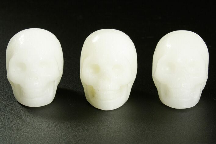 1.5" Polished "White Jade" Skulls - Photo 1